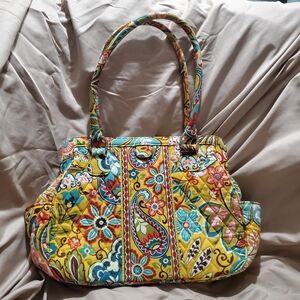 Vera Bradley Yellow Floral Quilted Shoulder Bag